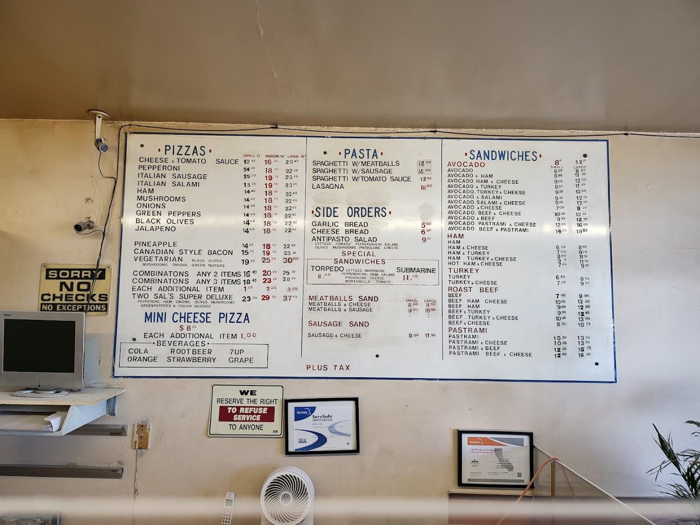 Two Sal's Pizza Menu image 2
